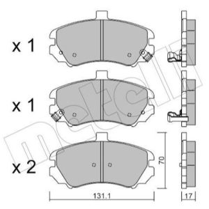 Alfa brake pad set - front (131.1x70x17)