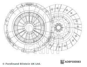 Fiat clutch kit for solid f/w 2pc (235x20)