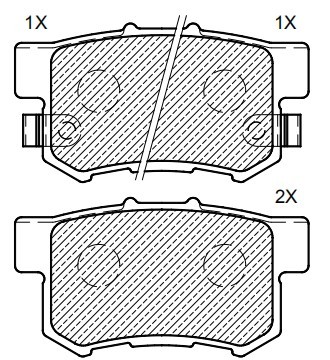 MG Brake pad set - rear (89x15/47)