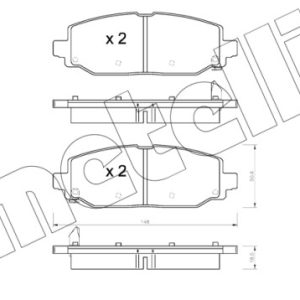 Jeep brake pad set - rear (148x50.6x18.5)