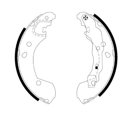 Renault brake shoe set - rear 203x38