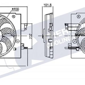 Renault radiator fan-electric - 250W 350mm 2 PIN