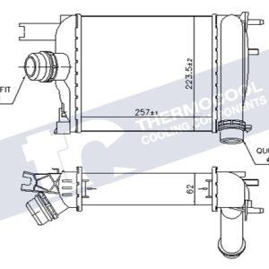 Renault intercooler - aluminium (257x215x62)
