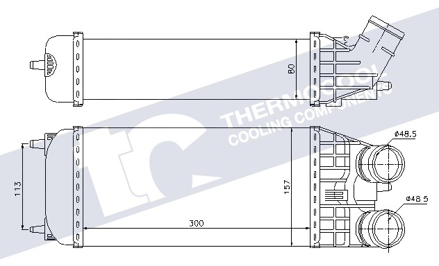 Peugeot intercooler - aluminium (300x157x80)