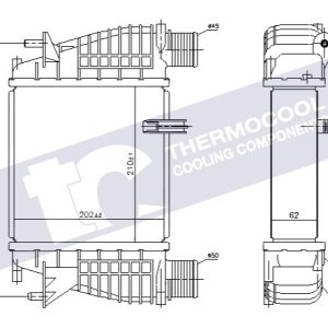 Renault intercooler - aluminium 210x202x62