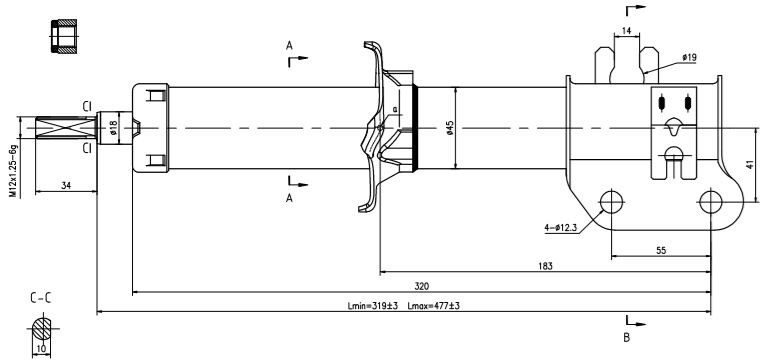 Chery Gold shock absorber-gas-front left
