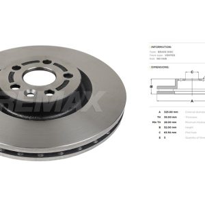 Land Rover brake disc front - vented 325x30/52