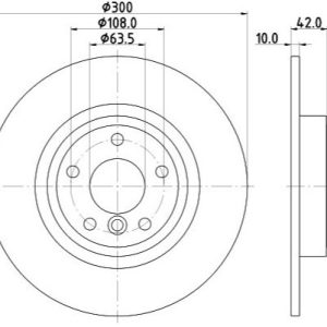 Land Rover brake disc rear - solid 300x10/42.2