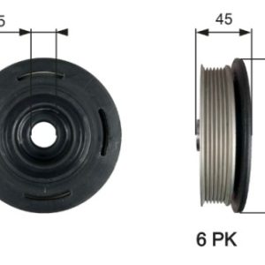 Opel crankshaft pulley-micro-V belt, 152x30.5x44 6PK