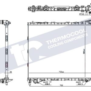 Land Rover radiator-cooling-aluminium 733X580X26