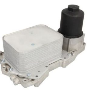 Land Rover oil cooler with filter housing