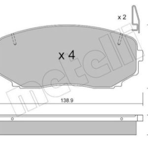 Mazda brake pad set - front 139x58x18