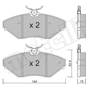 Mahindra brake pad set - front 144x62.4x18