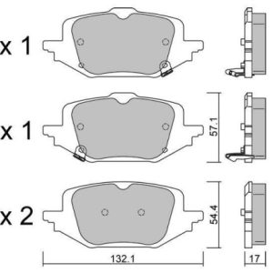 Mazda brake pad set - rear 132x57x17