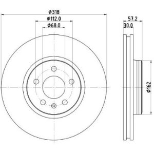 Audi brake disc front - vented 318x30/57