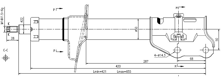 Mazda Gold shock absorber-gas-front right
