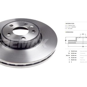 Audi brake disc front - vented 314x25/52.5