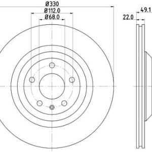 Audi brake disc rear - vented 330x22/49