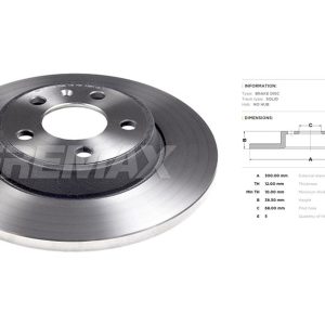 Audi brake disc rear - solid 300x12/36