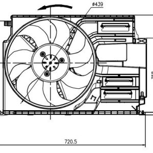 Mini radiator fan-electric, 600W