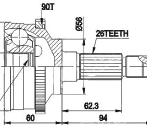 Mazda cv joint - outer 26-25-56