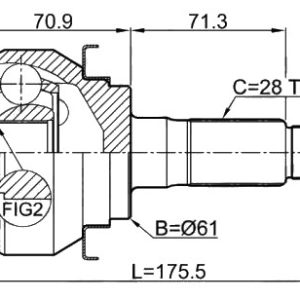 Mazda cv joint - outer 28-26-61 4x4