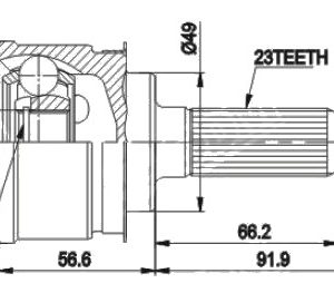 Tata cv joint - outer 23-20-49 clip in head