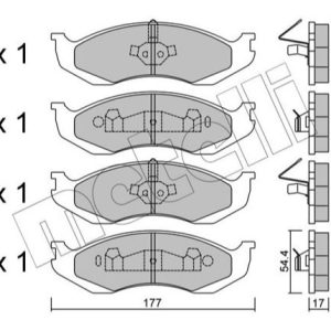 Kia brake pad set - front 177x55x17
