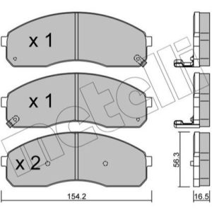 Kia brake pad set - front 154x56x16.5