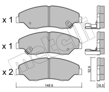Kia brake pad set - front 149x53x16.5