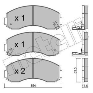Kia brake pad set - front 154.1x63.5x15.5