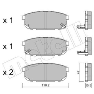 Kia brake pad set - rear 118.1x47.4x15.5