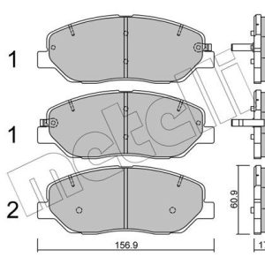 Kia brake pad set - front 157x61x17