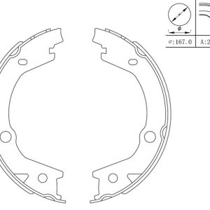 Kia brake shoes-hand/parking brake 170x27