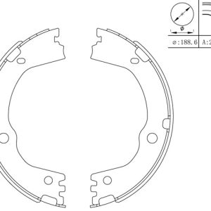 Kia brake shoes-hand/parking brake 190x26