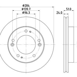 Kia brake disc front - vented 284x24/51.50