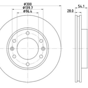 Kia brake disc front - vented 300x28/54