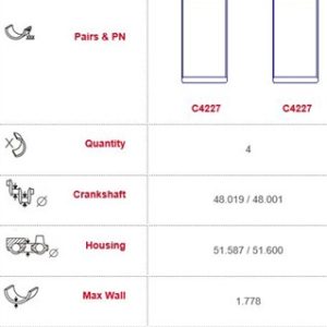 Suzuki con-rod brg set-w/o lugs 4 cyl (Size: 000)