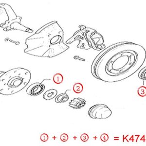Kia wheel bearing kit - front 69x35x15.85/52x25x15