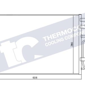 Kia aircon condensor 606x380x16