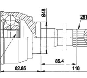 Suzuki cv joint - outer 26-22-48